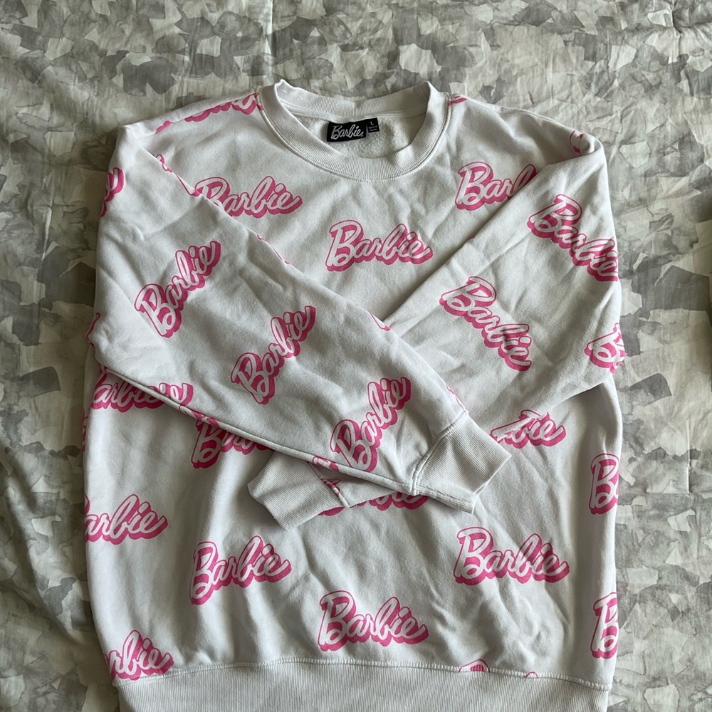 Barbie White and Pink Women's Sweater